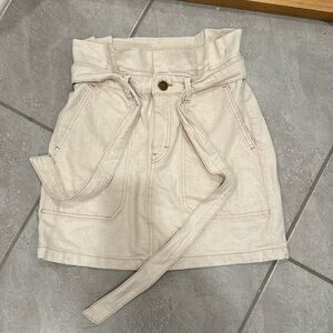 FREE PEOPLE WHITE CREAM DENIM SKIRT